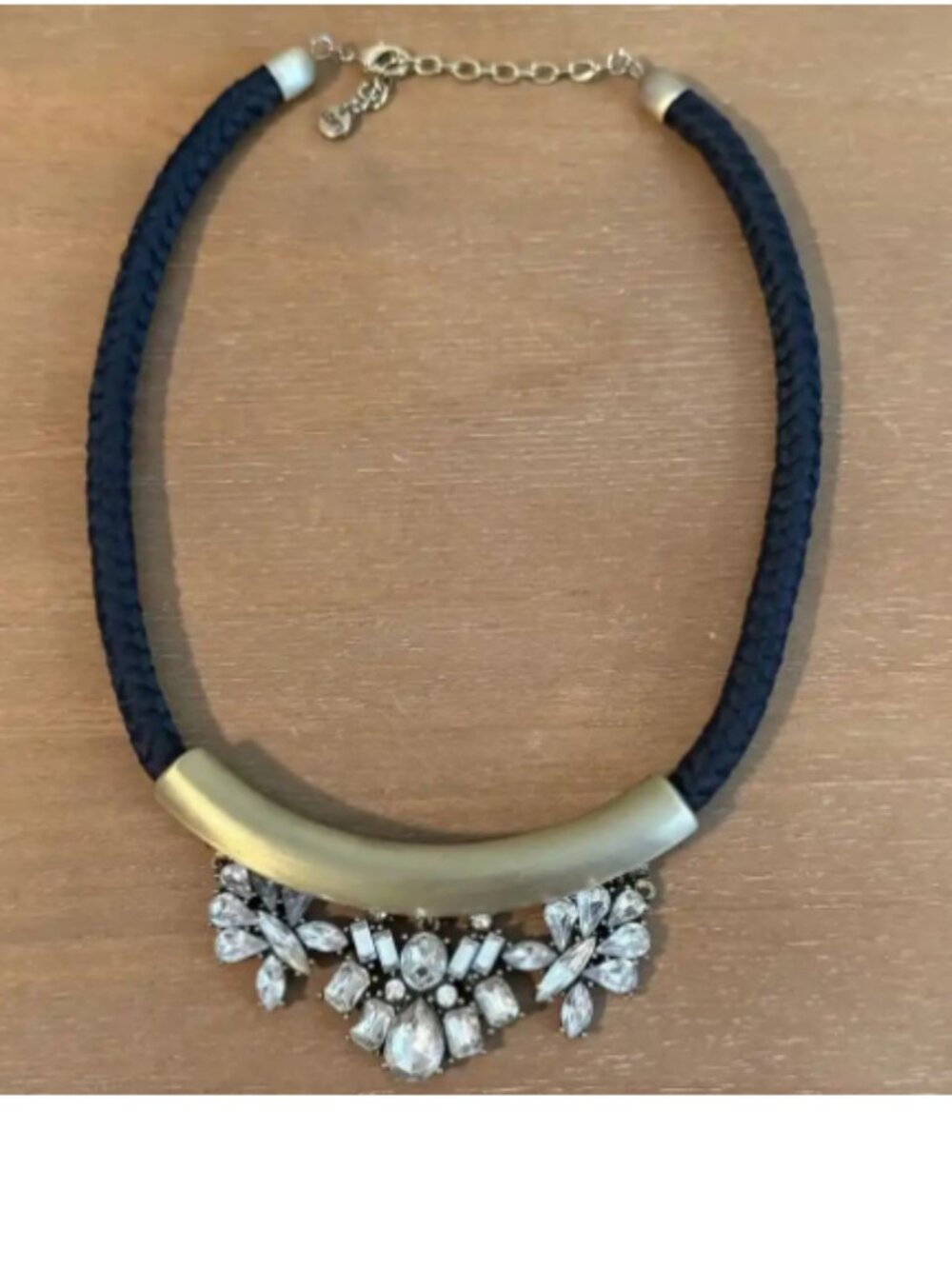 LOFT Navy Rope Statement Necklace
